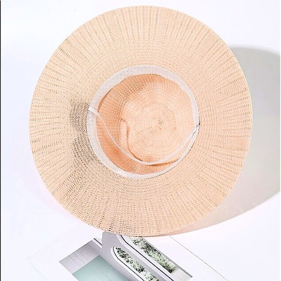 WIDE BRIM FLOWER PEARL DECOR HAT - Picture 3 of 4